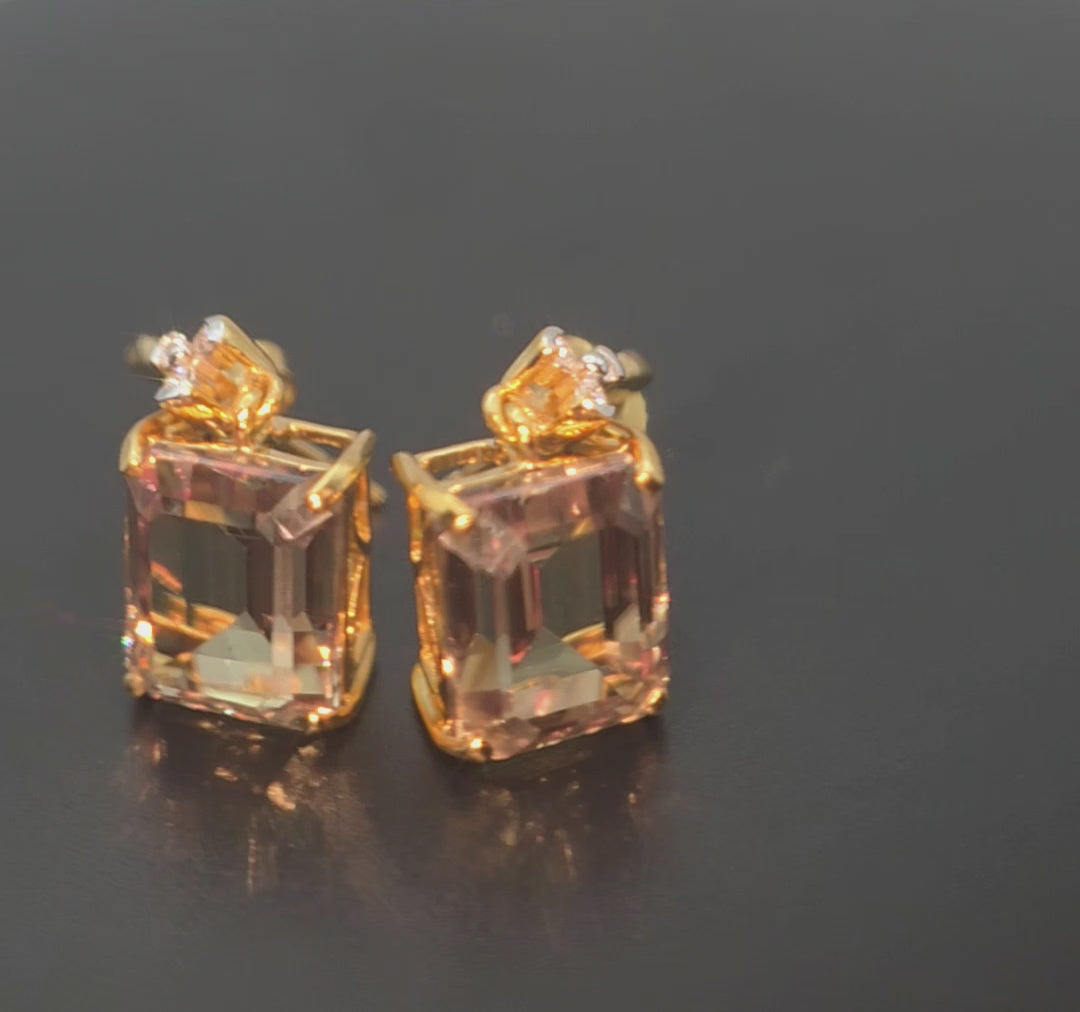 18ct Yellow Gold, 7.4ct Diaspore (Zultanite) Earrings.