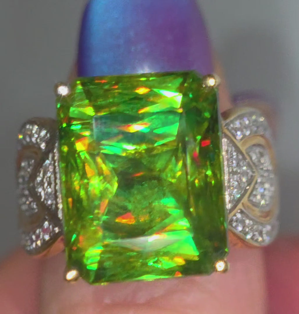 18ct Yellow Gold, 16ct Sphene Ring. WGI Certification & Valuation Included.