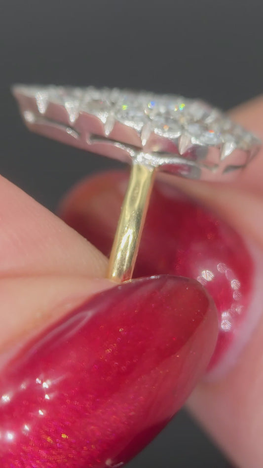 18ct Gold, 1ct, Old European Cut Diamond Ring. With WGI Report.