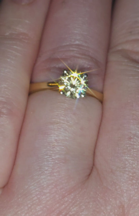 18ct Gold, 1.2ct VS1 Champagne Diamond Ring