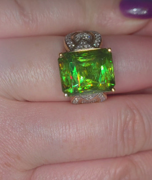 18ct Yellow Gold, 16ct Sphene Ring. WGI Certification & Valuation Included.