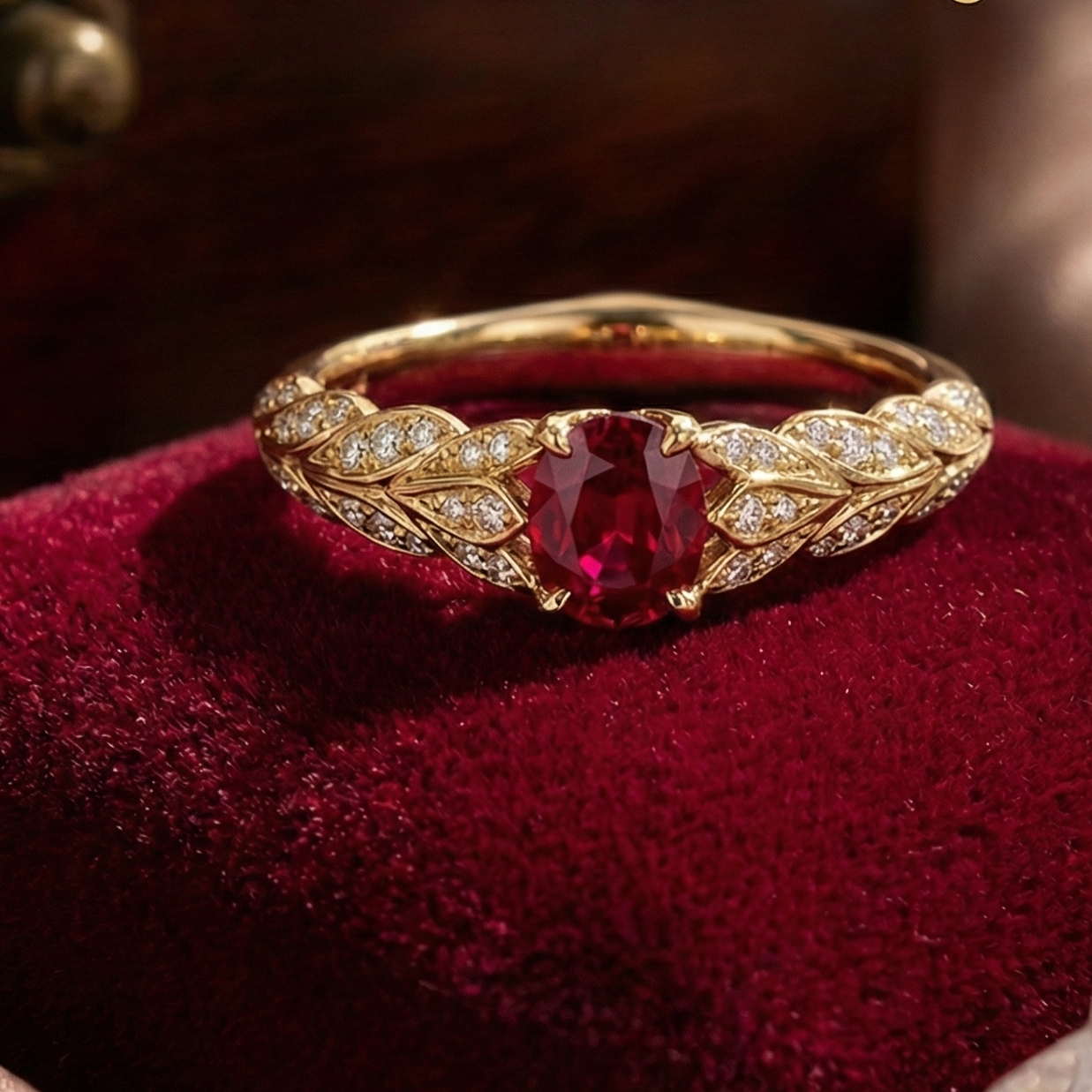 Kat Florence, Unheated, Untreated, Pigeon Blood Ruby Ring. Includes Original Paperwork. Size O/P & Q Due To Band Design.