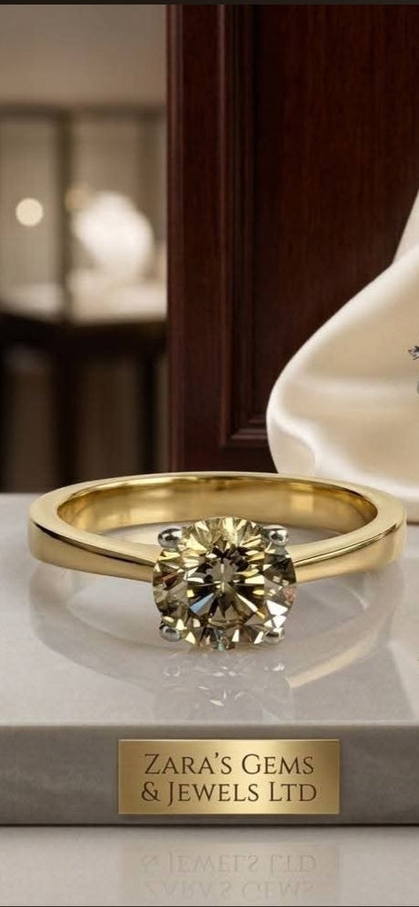 18ct Gold, 1.2ct VS1 Champagne Diamond Ring
