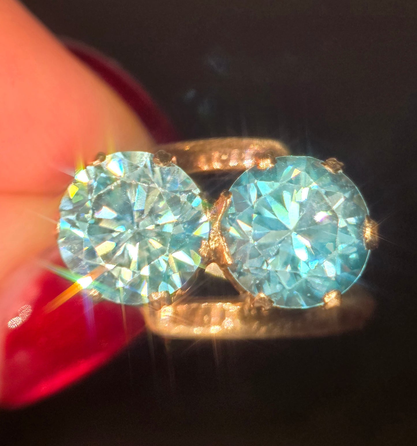 Art Deco, 9ct Gold, 5.45ct Natural Blue Zircon Ring