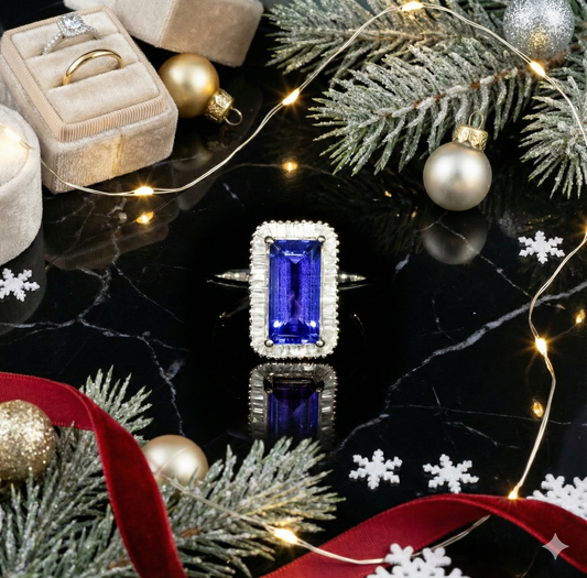 Platinum, 3ct AAAA Eye Clean Tanzanite & 0.5ct VS2-SI1 Diamond Ring. Size P. Easily Sized. WGI Certified.