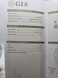 Platinum, 1.24ct VVS1, Pear Cut Yellow Diamond & 0.28 VVS2-VS1 Trapezoid White Diamond Ring. Size S. Includes a GIA Report.