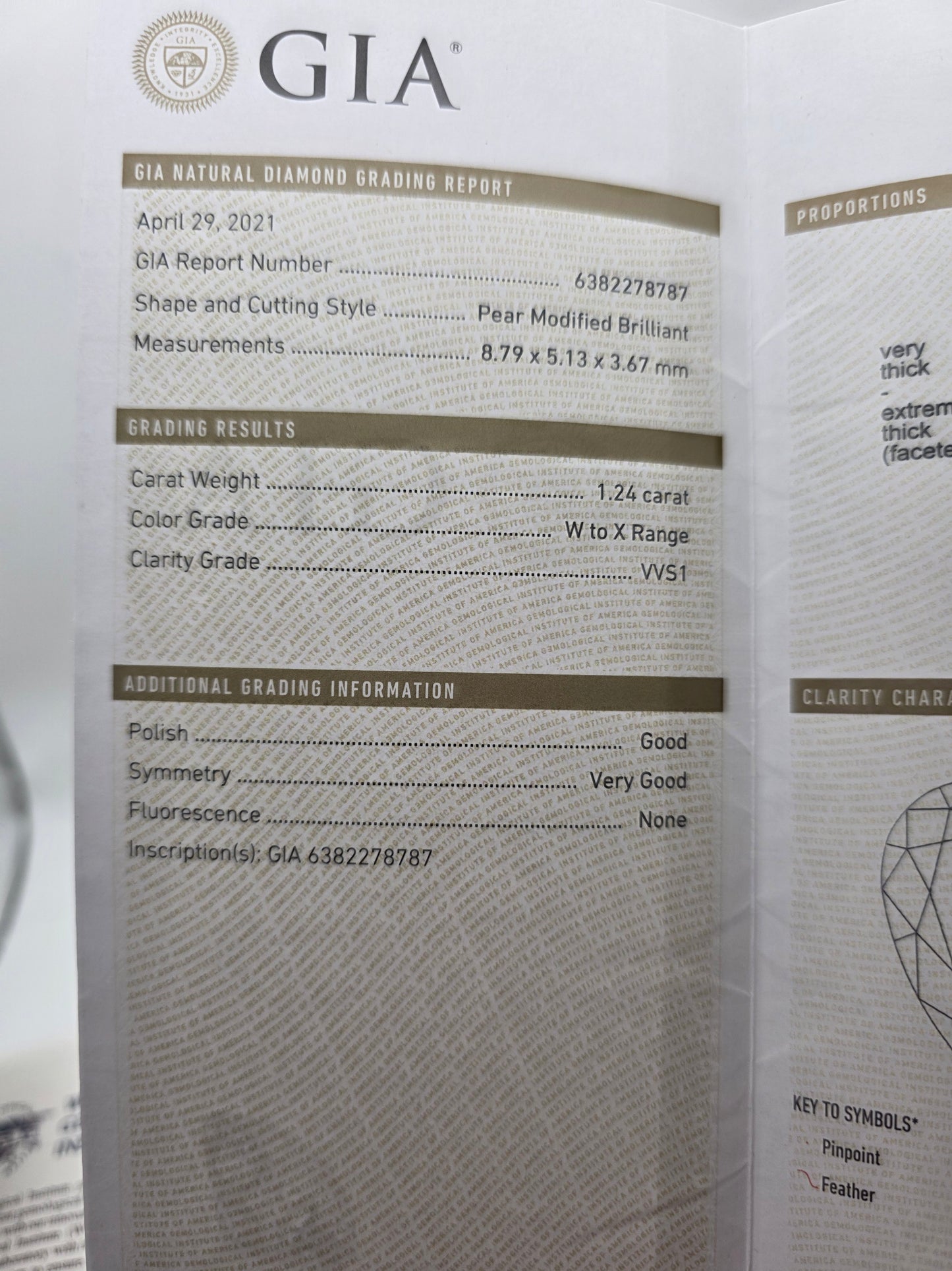 Platinum, 1.24ct VVS1, Pear Cut Yellow Diamond & 0.28 VVS2-VS1 Trapezoid White Diamond Ring. Size S. Includes a GIA Report.