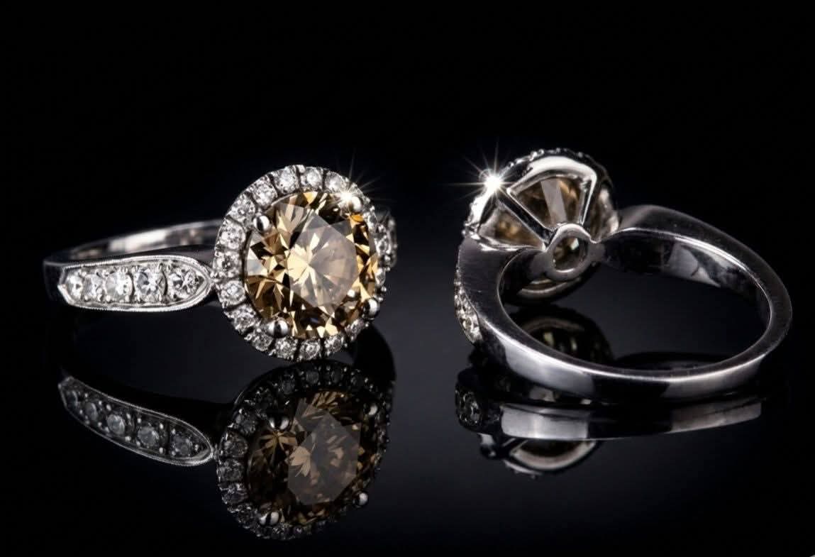 2.35ct Natural Fancy Diamond Ring With Cognac Hues. WGI Certified. Estimated RRP £14,000.