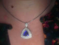 18ct White Gold, 4.3ct Trilliant Tanzanite & 1.05ct VS2-SI1 Diamond Necklace With WGI Report + 6.5ct Tanzanite & 1ct Diamond Ring