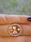 18ct White Gold 10.6ct Morganite Ring With WGI Certification. Size N.